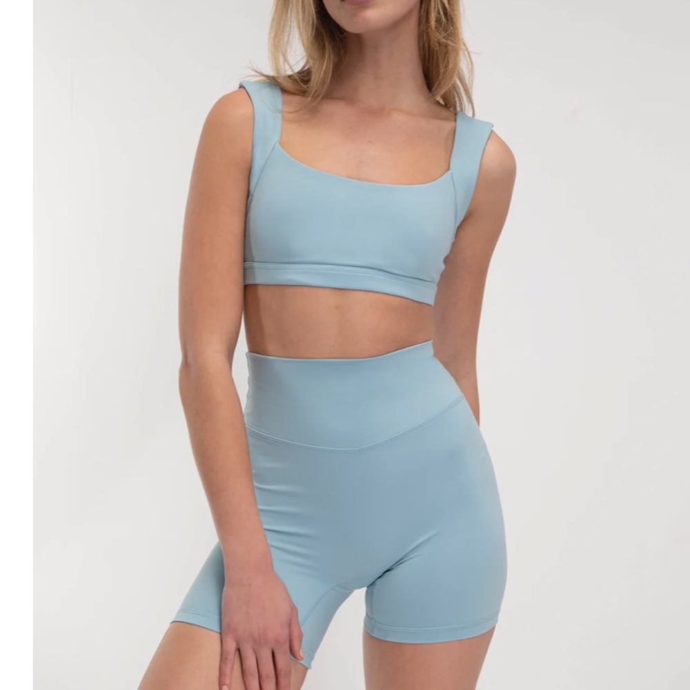 Sky Blue Form by Sami Clarke Bike Shorts and Bra Set